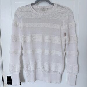 LOFT Women's White Textured Sweater